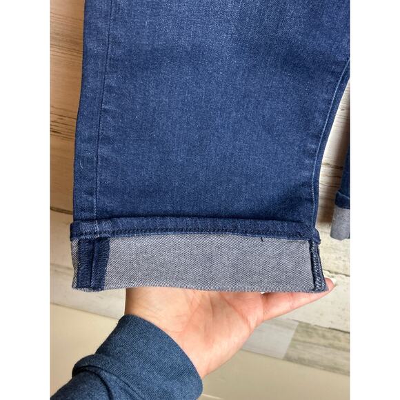 NYDJ Women’s 4 Marilyn Crop Roll Cuff Blue Denim Straight Leg Jeans NWT - Picture 7 of 9
